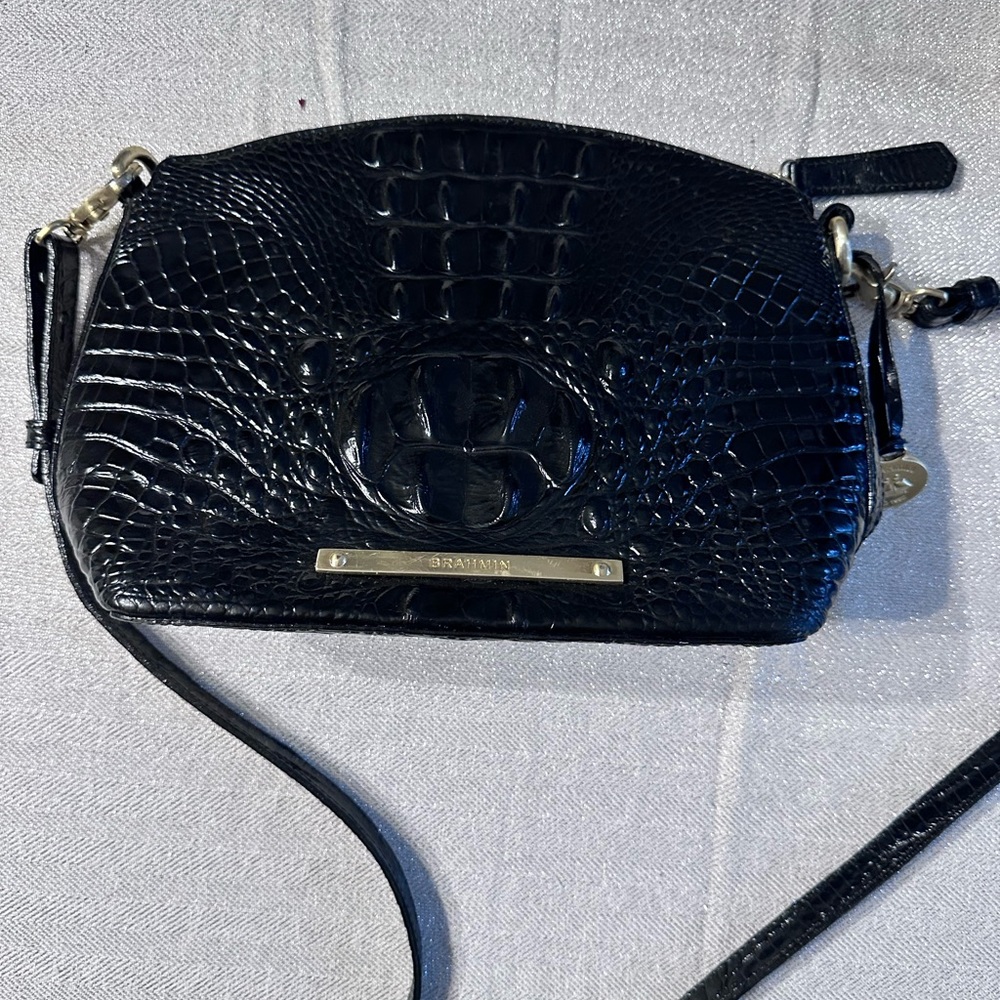 Brahmin Black crossbody Croc Authentic